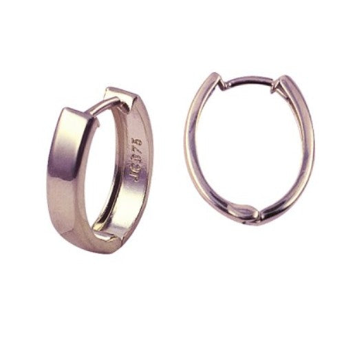 9ct Rose Gold Oval Huggie Earrings