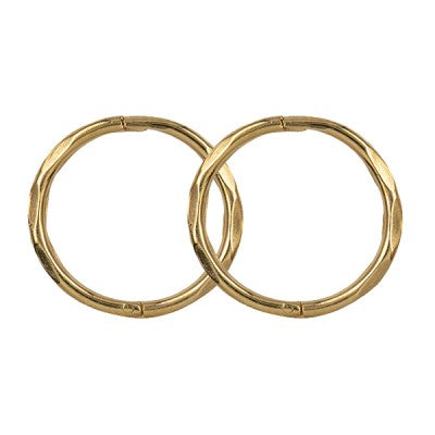 9ct Yellow Gold Solid 14mm Faceted Sleepers