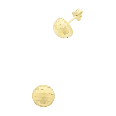 9ct Gold Mirror Patterned Dome Studs