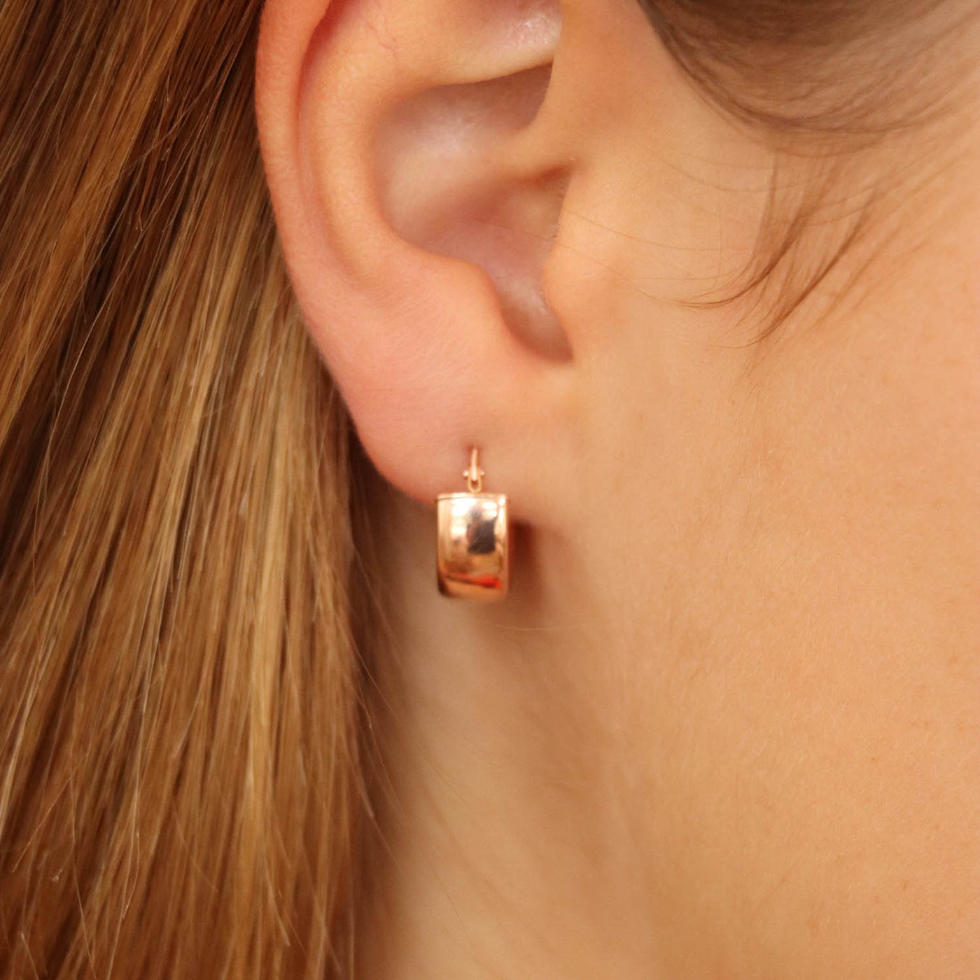 9ct Rose Gold Hoop Earrings.