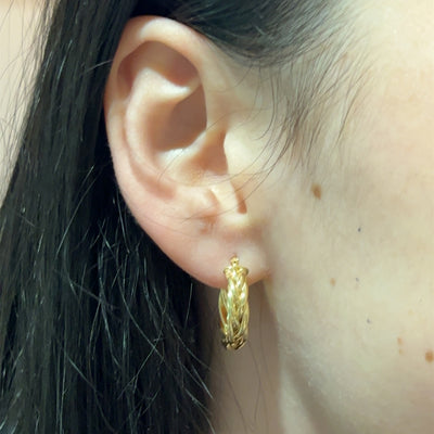 9ct Gold Plaited hoop Earrings.