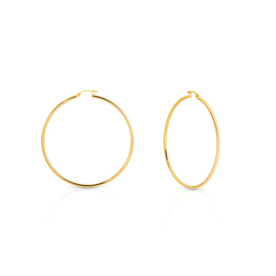 9ct Yellow Gold Large Hoop Earrings.