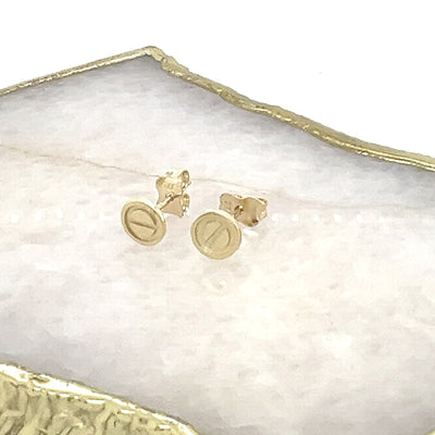 9ct Gold Screw Head design Stud Earrings.