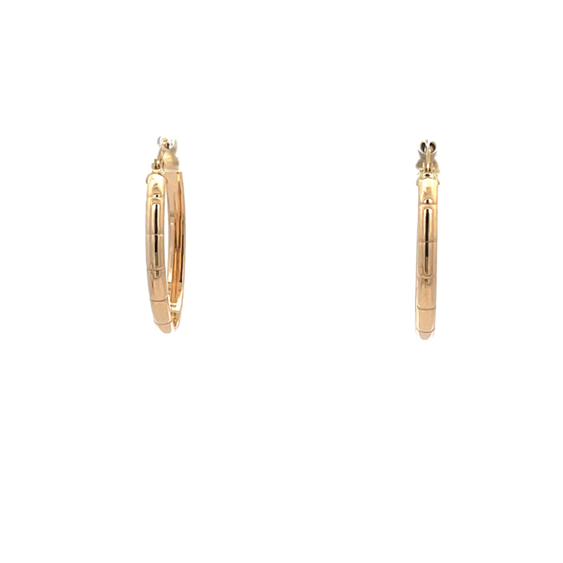 9ct Yellow Gold Oval Stationed Hoop Earrings