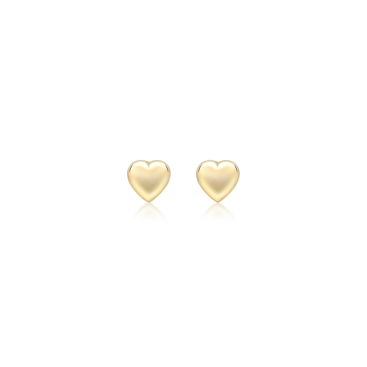 9ct Yellow Gold Mini Heart Stud Earrings.