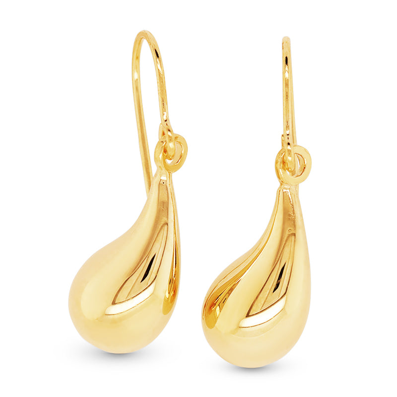 Yellow Gold Teardrop Earrings