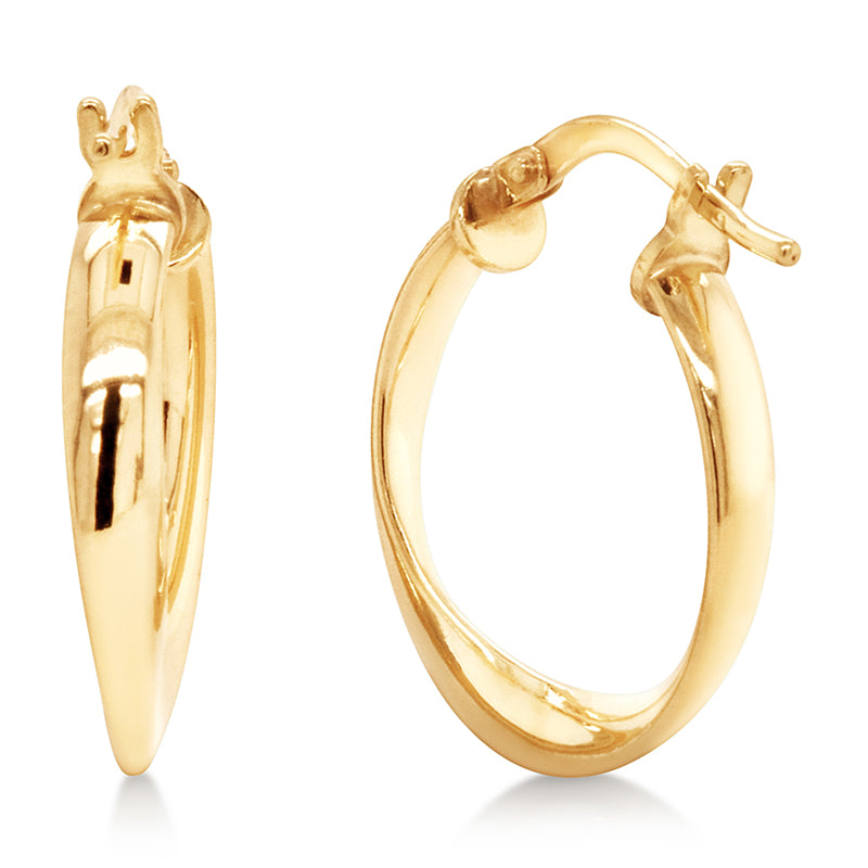 Yellow Gold Soft Twist Hoop Earrings