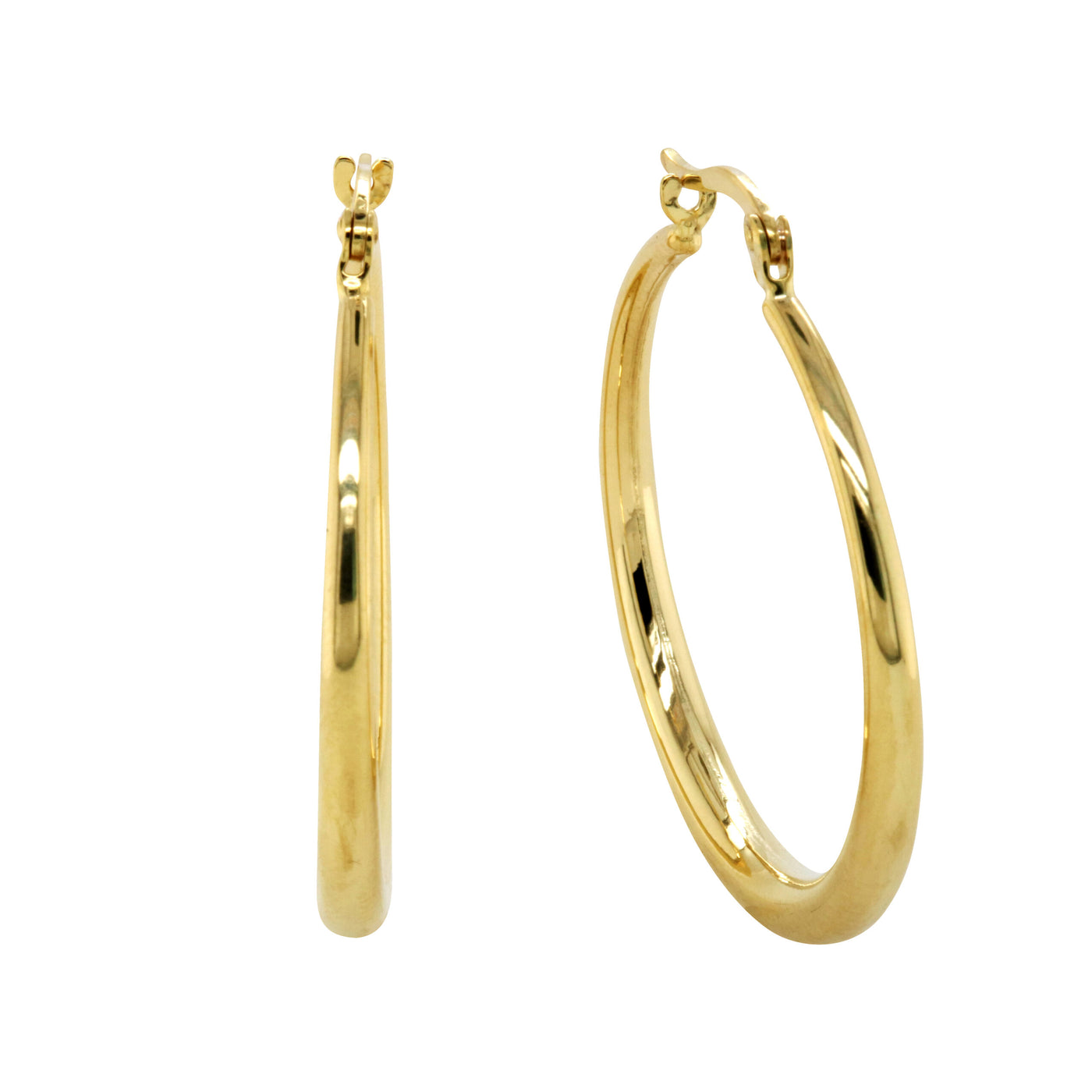 Yellow Gold 28mm Hoop Earrings – Classic Elegance for Every Occasion