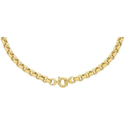 9ct Yellow Gold Silver Filled Heavy Belcher Necklace with Large Bolt ring Feature Clasp.