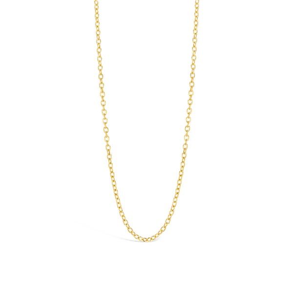 9ct Yellow Gold Hammered Cable Necklace 45cm.