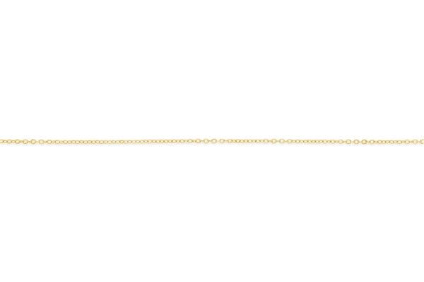 9ct Yellow Gold Hammered Cable Necklace 45cm.