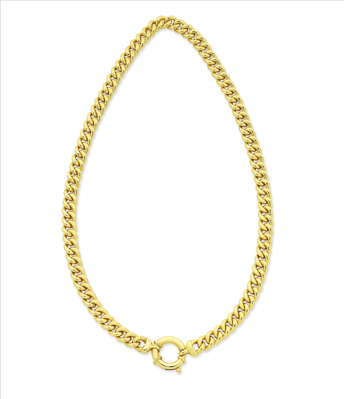 9ct Yellow Gold Silver Filled Curb Chain 45cm