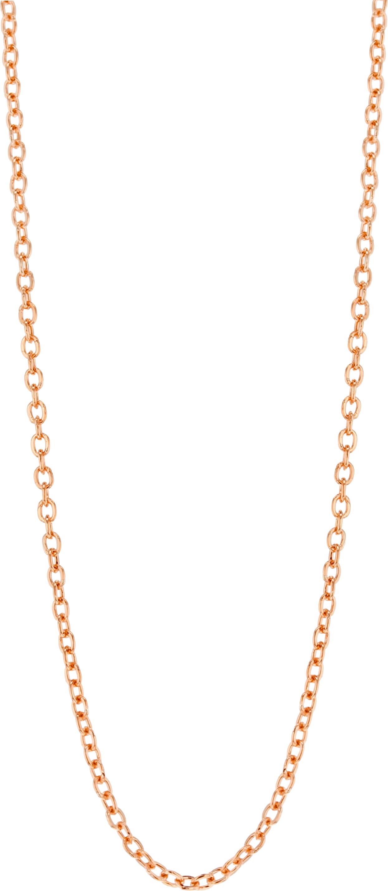 9ct Rose Gold Hammered Cable Link Chain - 45cm
