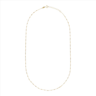 9ct yellow Gold Scattered Bead Necklace.