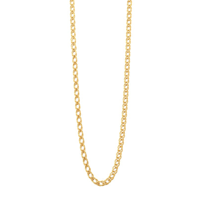 9ct Gold Fancy Double Link Necklace - 50cm length.