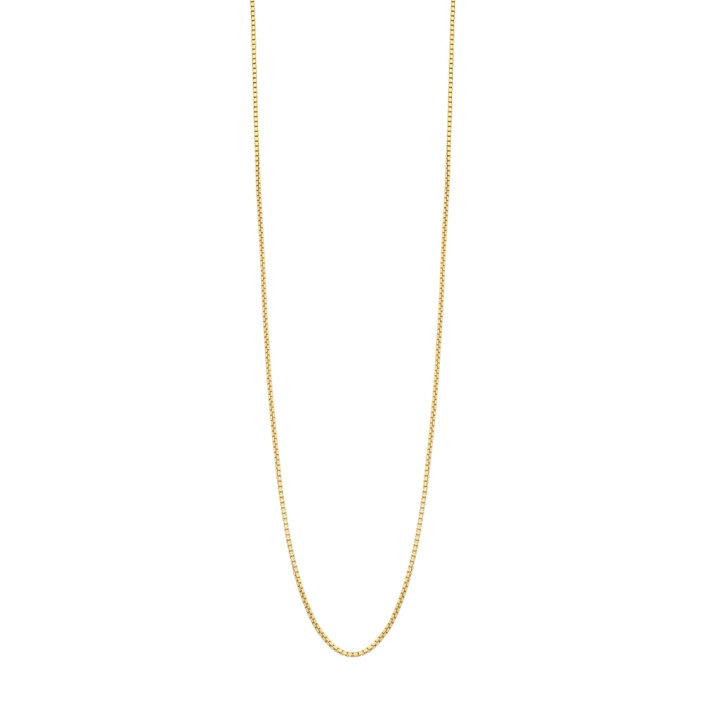 9ct Yellow Gold Box Link Necklet Chain - 50cm