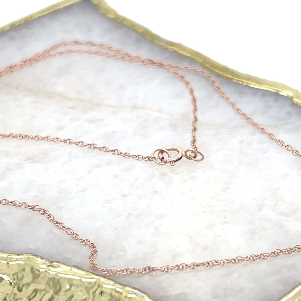 Delicate 9ct Rose Gold Cable Necklace.