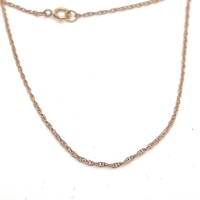 Delicate 9ct Rose Gold Cable Necklace.