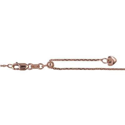 9ct Rose Gold Adjustable Length Cable Link Chain -47cm.