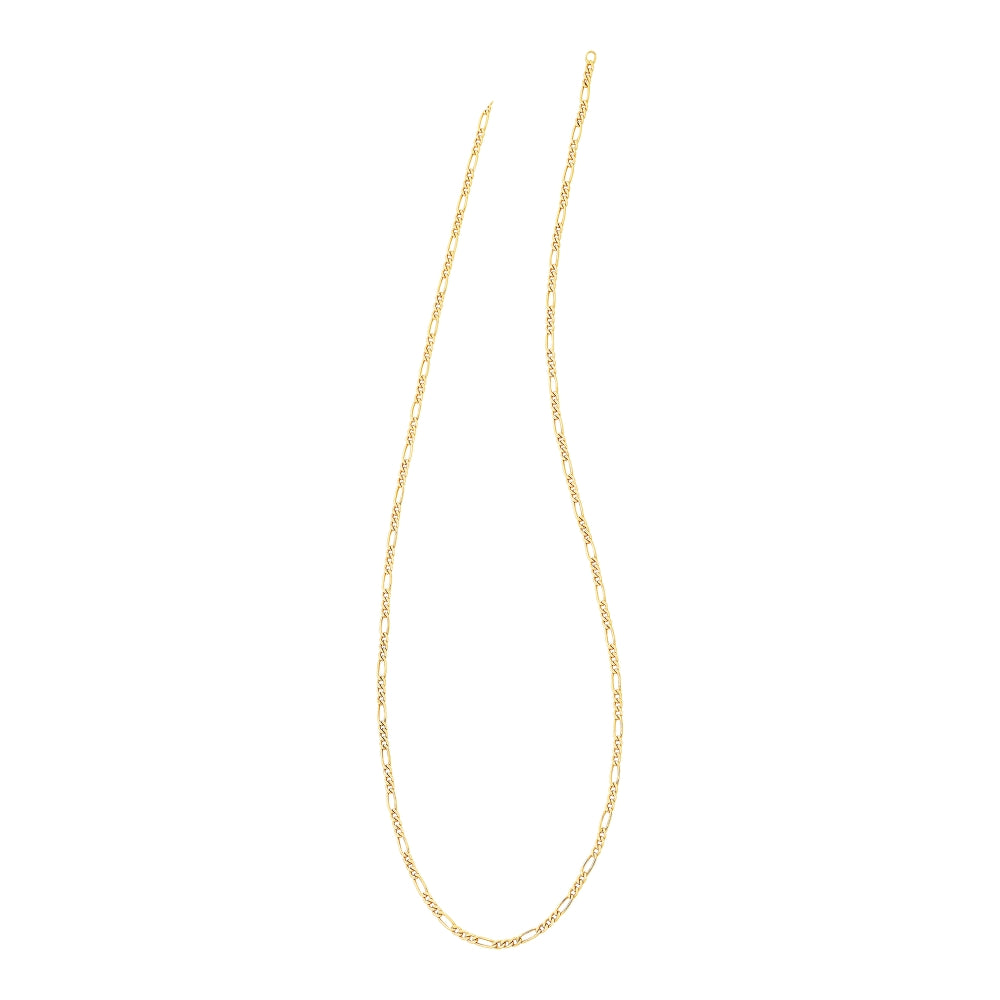 9ct Yellow Gold Silver filled Figaro 1+3 Patterned Necklace - 45cm.