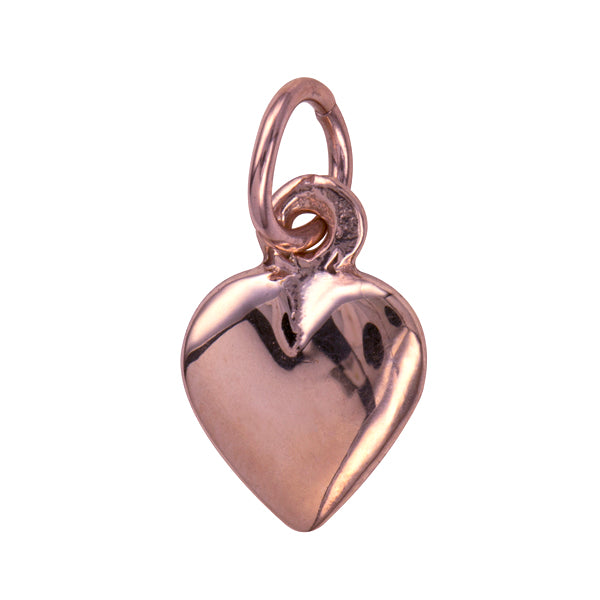 9ct Rose Gold Solid Puff Heart Pendant.