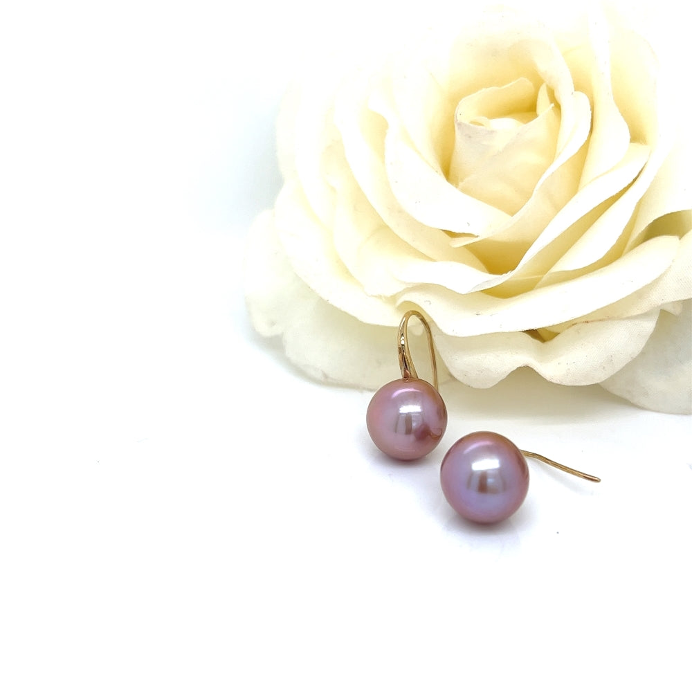 Lavender Freshwater Pearl Drop Earrings.