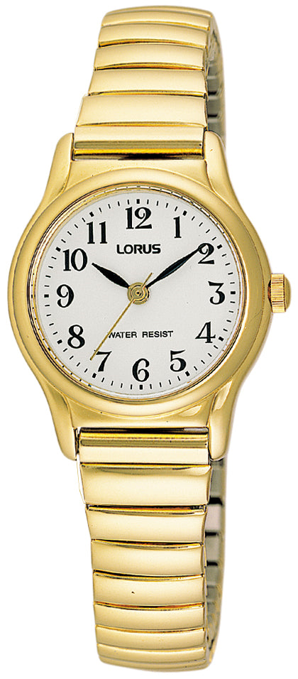 Ladies Gold Plate Lorus Watch with Stretch Band