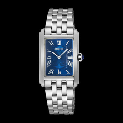 Ladies Seiko Navy Rectangular Dial Watch.