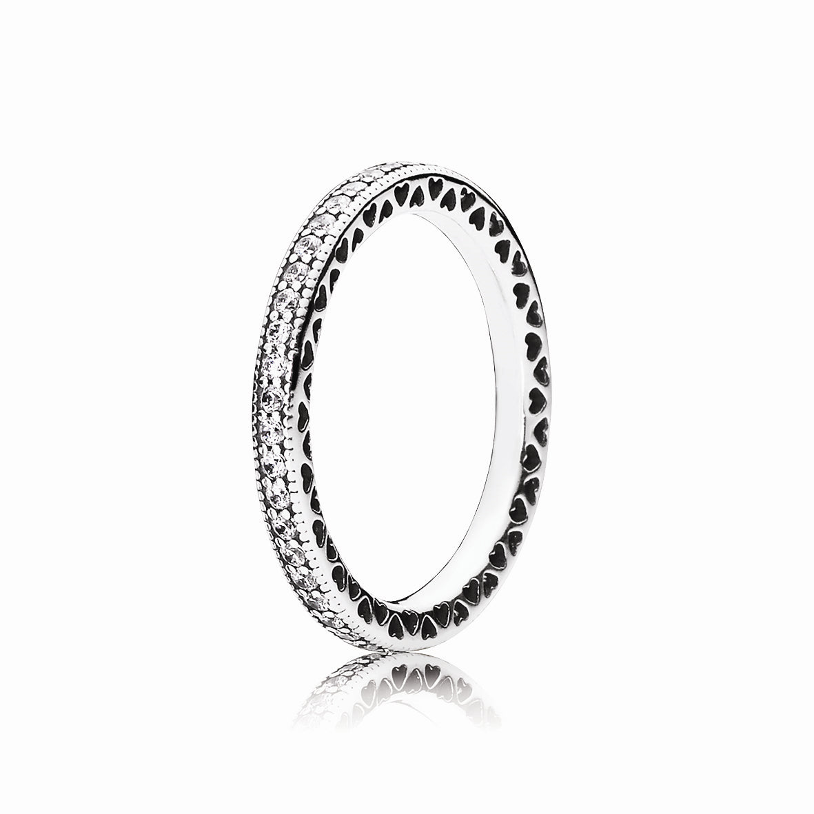 Sterling Silver Cubic Zirconia Band - Size K