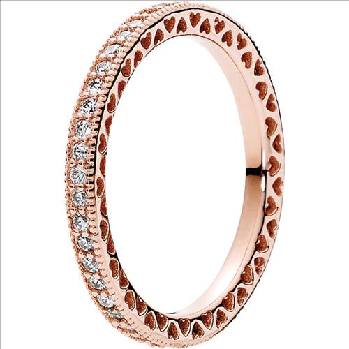 Rose Gold Band set with sparkling cubic zirconias