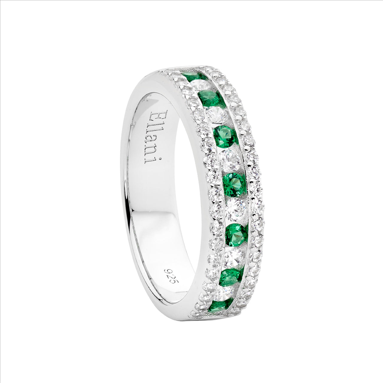 Green & White Cubic Zirconia Dress Ring