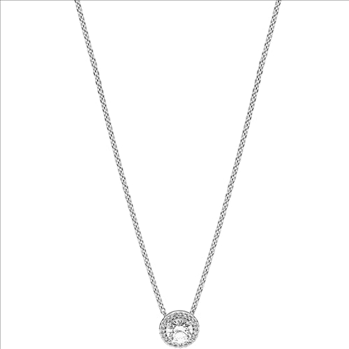 Sterling Silver Cubic Zirconia Slider Cluster Necklace.