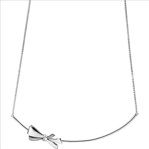 Sterling Silver Bow Necklace.