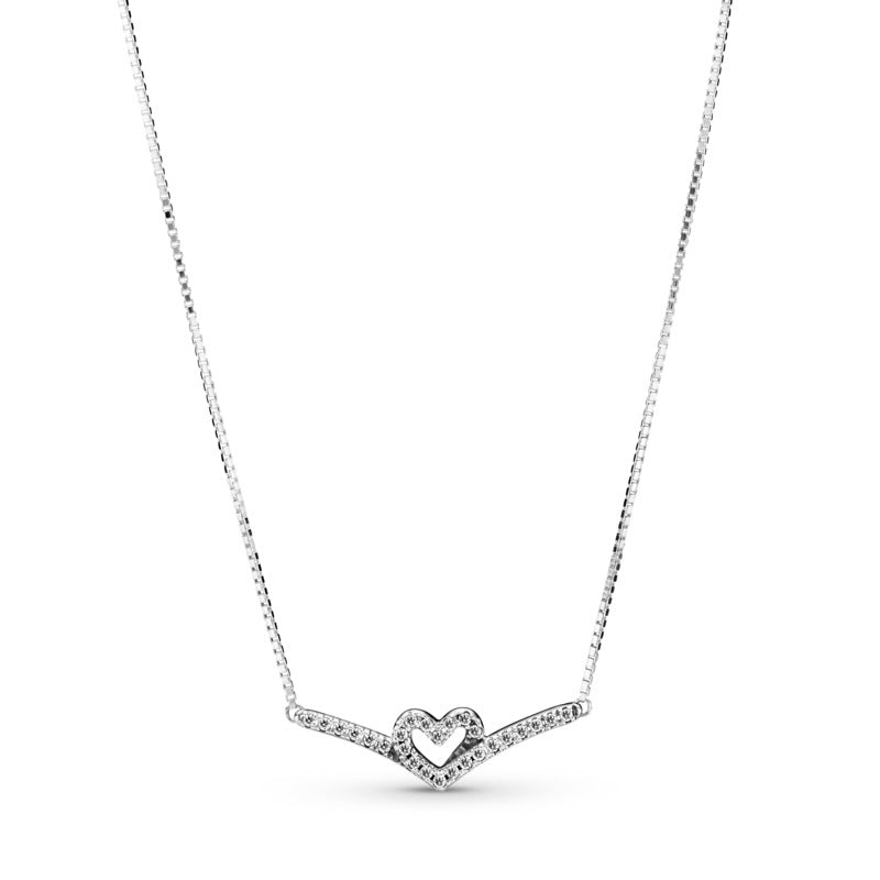 SterlingSilver Heart & Wishbone Necklace.