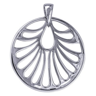 Silver Open Cut Out Circle Disc Pendant.