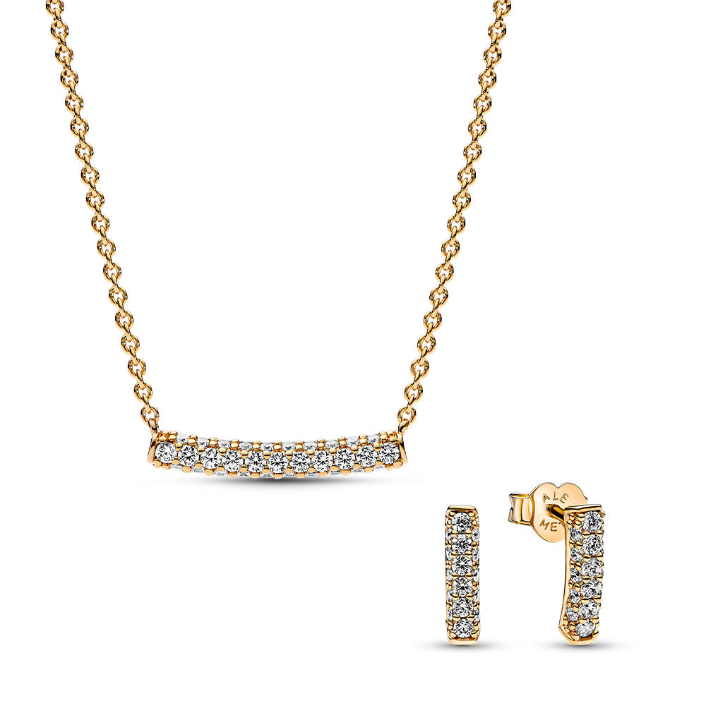 Gold Plated Stardust Necklace & Earring Gift Set.