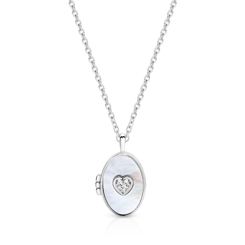 Oval Locket featuring Mother of Pearl Centre