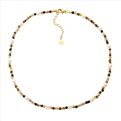 Tourmaline & Freshwater Pearl necklace.