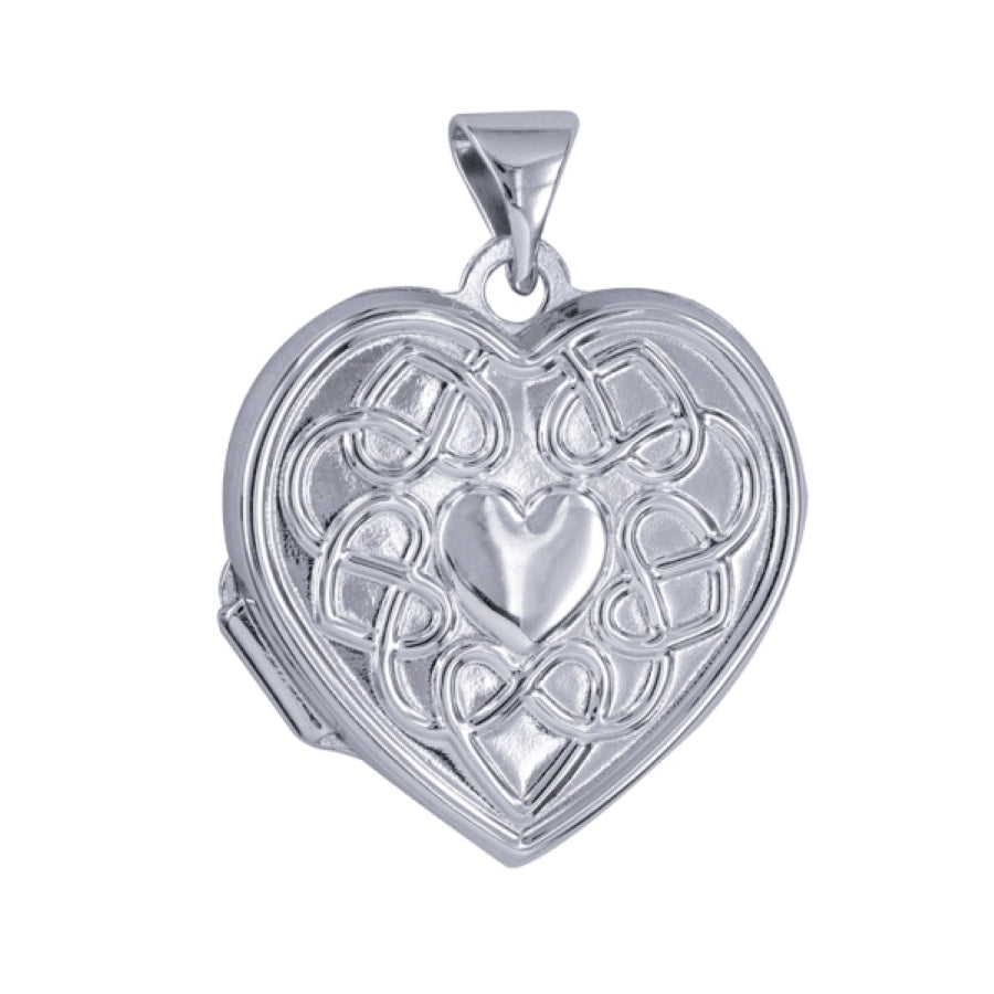 Sterling Silver Celtic Heart Design Heart Locket