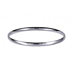 Sterling Silver Solid Bangle 4mm wide.