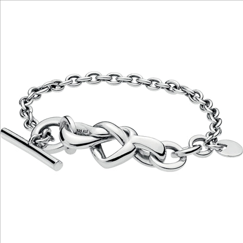 Sterling Silver Knotted Heart Bracelet