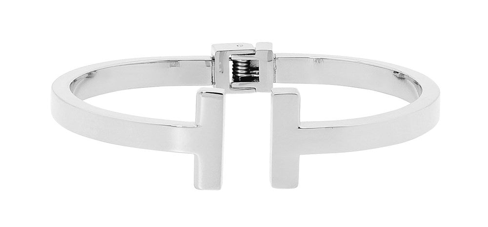 Stainless Steel Open Double Bar hinged Bangle.