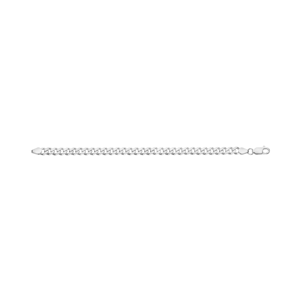 Sterling Silver Heavy Curb Link Bracelet - 21cm.