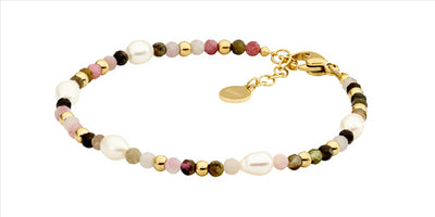 Tourmaline & Freshwater Pearl Fine Bracelet.