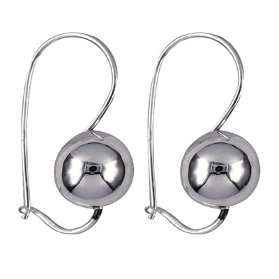 Sterling Silver 10mm Euroball Earrings