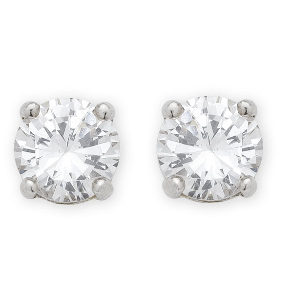 Sterling Silver CZ Studs - 6mm.