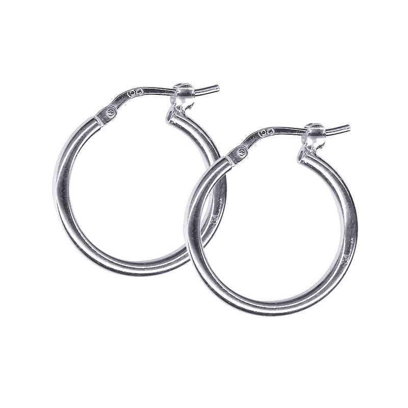 Sterling Silver 15mm Polished Hoops.