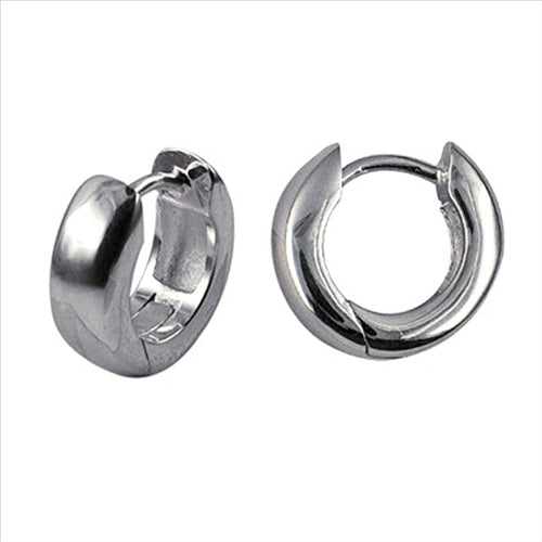 Sterling Silver Plain Huggie Earrings