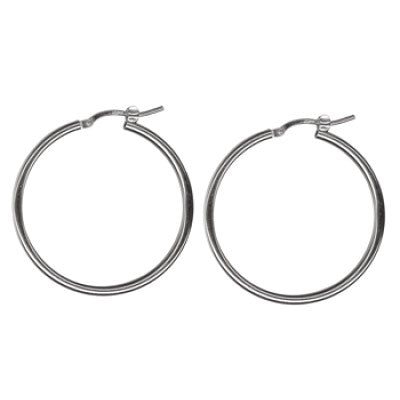 Sterling Silver Hoop Earings - 30mm.