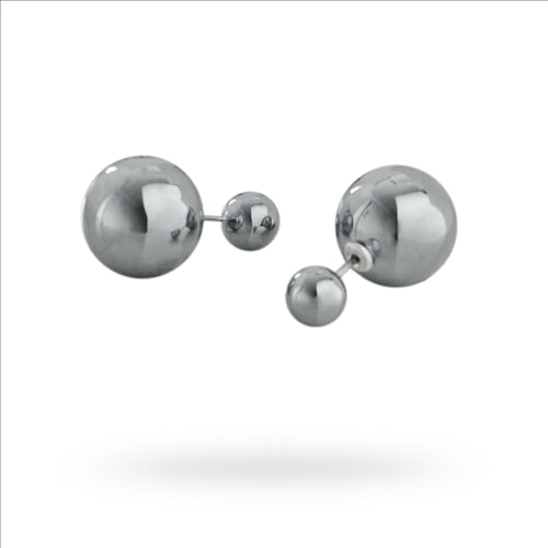 Sterling Silver Oxidised Reversible Ball Studs